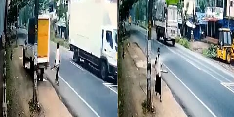 கேரளா: நூலிழையில் உயர் தப்பிய மனிதர்- வைரல் வீடியோ