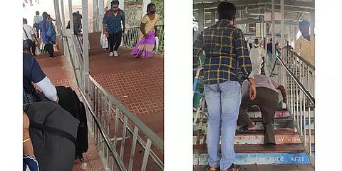 தாம்பரம் ரயில் நிலையம்: நடைமேம்பாலங்களை பயன்படுத்த முடியாமல் அவதியுறும் மாற்றுத்திறனாளிகள்