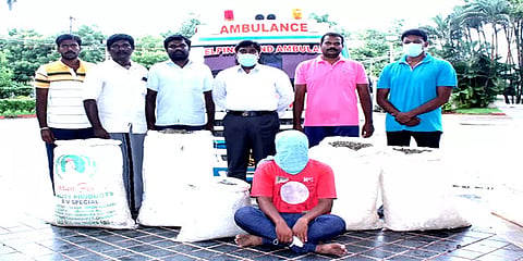 ஆந்திரா டூ இலங்கை: ஆம்புலன்ஸ் மூலம் கஞ்சா கடத்த முயன்ற ஒருவர் கைது