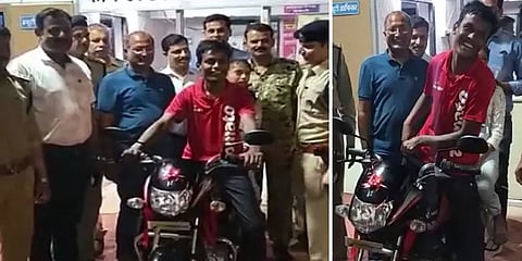 வசதியில்லாததால் சைக்கிளில் உணவு டெலிவரி செய்தவருக்கு பைக் வாங்க பணம் கொடுத்த காவலர்கள்!