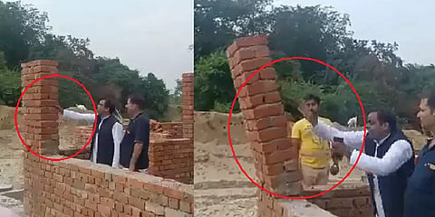 தொட்டாலே விழும் பொறியியல் கல்லூரி கட்டட அடித்தளம்! - சமாஜ்வாடி எம்.எல்.ஏ வெளியிட்ட வீடியோ