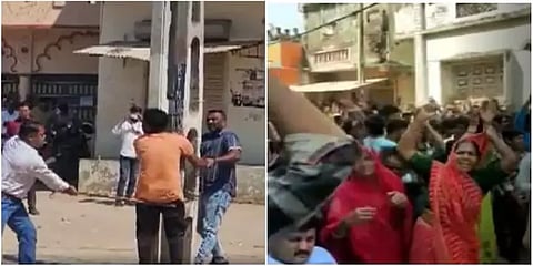 நவராத்திரி நிகழ்ச்சியில் கல் எறிந்ததாக, இஸ்லாமியர்களை கட்டிவைத்து பிரம்பால் அடித்த போலீஸ்?