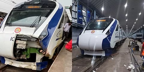 உடனடியாக சீரமைக்கப்பட்ட விபத்துக்குள்ளான வந்தே பாரத் ரயில்