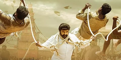 அளவுக்கு மீறிய கொண்டாட்டம்! பாலகிருஷ்ணா படக் காட்சியின்போது திடீரென பற்றி எரிந்த ஸ்கிரீன்!
