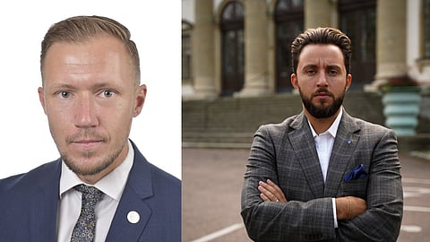 Pontus Andersson Garpvall (SD), ledamot i justitieutskottet och Samuel Stephan (SD), trafikpolitisk talesperson i Region Stockholm