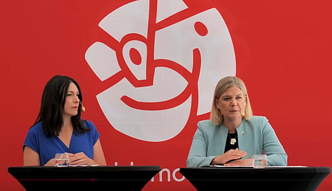 Teresa Carvalho (S) och Magdalena Andersson (S) på Almedalen.
