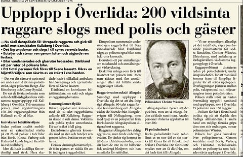 Artikeln i Borås Tidning, året är 1975 och dateringen på sidan är 29 september-12 oktober.