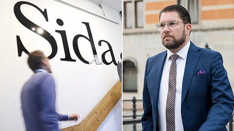 Jimmie Åkesson (SD) har riktat skarp kritik mot biståndsmyndigheten Sida.