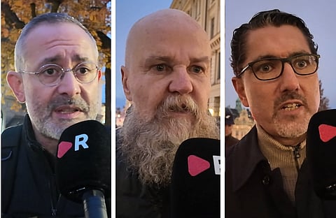 Aron Flam, Alexander Bard och Nima Rostami.