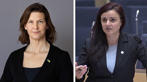 Nina Larsson (L) till vänster och Sara Gille (SD) till höger.