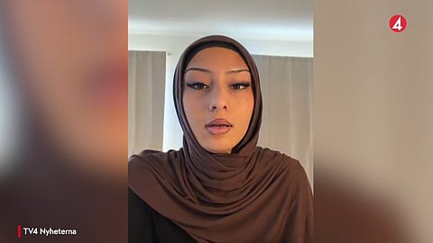 Nagham Khawwas intervjuas av TV4.
