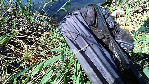 En av förvaringsväskorna där delar av kroppen hittades.
