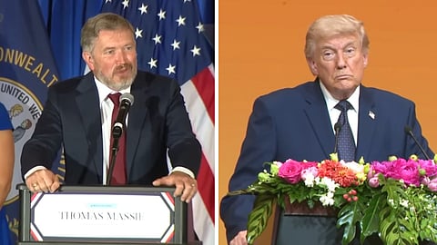 Thomas Massie (t.v.) förlorade mot den Trumpstödda utmanaren.