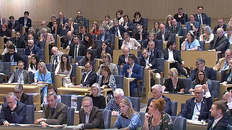Votering i riksdagen.