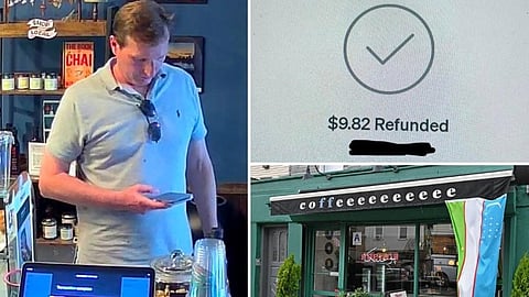 Kaféet lade ut en bild på Dan Goldman och skrev att han var en "folkmordsmöjliggörare".