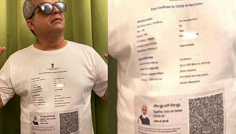 खत्रींची खतरनाक आयडिया! टी- शर्टवर छापला लसीकरण प्रमाणपत्राचा फोटो
