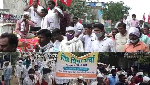बीडमध्ये अनेक मागण्यांसाठी हजारो शेतकरी रस्त्यावर