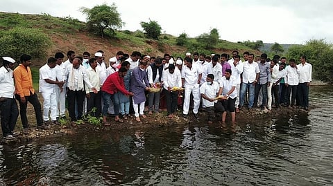 आ.रोहित पवार यांच्या उपस्थितीत पार पडला जल पूजन सोहळा