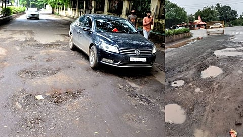 स्मार्ट सिटीचा टेंभा मिरवणाऱ्या नाशिक शहरातले रस्ते खड्डेमय