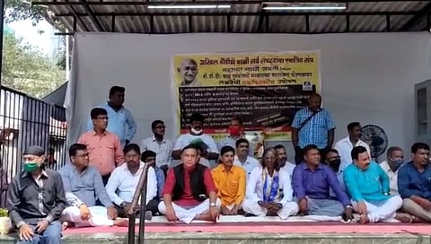मराठा क्रांती मोर्चाकडून सोमय्या यांच्या प्रतिमेला जोडे मारो आंदोलन!