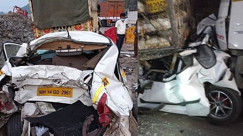 पुणे-मुंबई द्रुतगती मार्गावर 6 वाहने एकमेकांवर धडकुन अपघात ...(पहा व्हिडीओ)