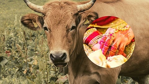 नवऱ्याने दुसरा जन्म घेतला म्हणत; महिलेनं गाईसोबत केलं लग्न