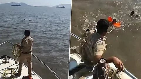 mumbai police rescue drowning couple near gateway of india