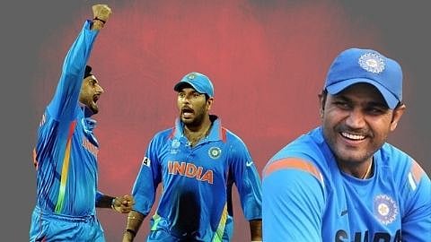 Yuvraj Singh, Harbhajan Singh, Virendra Sehwag