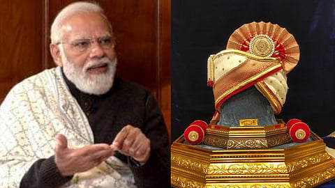 PM Modi visit to Pune: पंतप्रधान नरेंद्र मोदींच्या फेट्यातील राजमुद्रा हटवली