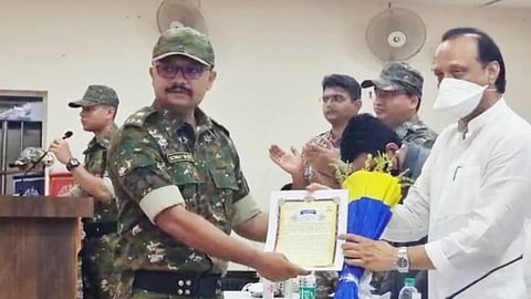 ajit pawar feliciated C-60 Jawans In Gadchiroli