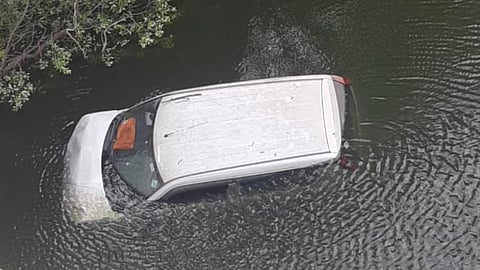 car seen in indrayani river