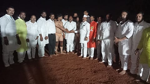 wrestling competition held at danrubre village near maval.