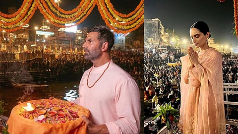 Samrat Prithviraj Movie : Akshay Kumar Manushi Chillar perform Aarti on Ganga Ghat
