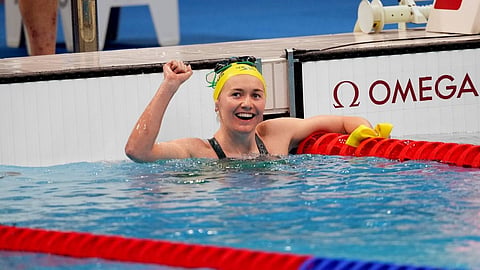Ariarne Titmus of Australia after winning gold in the women’s 400-meter freestyle on Sunday.