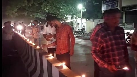 The Nationalist Youth Congress (NYC) staged agitation on a darkened street for five years in Akola