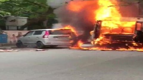 Delhi school Bus Fire Incident