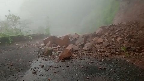 landslide in anuskura ghat, ratnagiri, ratnagiri rain update