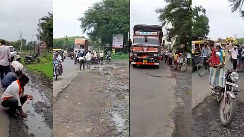 mumbai nagpur highway, traffic jam, buldhana rain