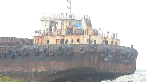 Barge Stuck in Uran Sea