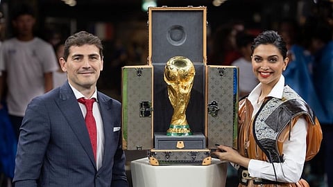 Deepika Padukone unveil the FIFA World Cup trophy