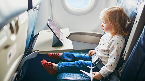 Children Travel By Plane