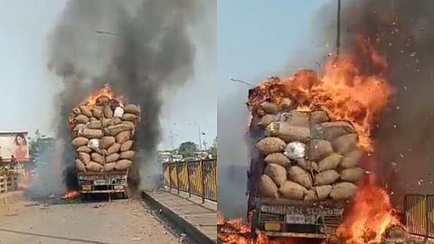 Truck Fire In Nagpur