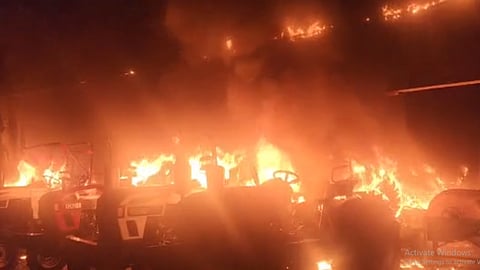 Nandurbar tractor showroom fire