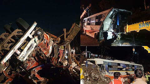 Truck-Private Bus Accident In Pune