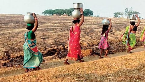 Nandurbar Water Crisis: नंदुरबारमध्ये दुष्काळच्या झळा! एक हंडा पाण्यासाठी वणवण; महिलांना करावी लागतेय २-३ किमी पायपीट