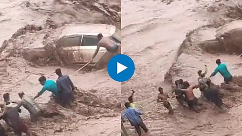 Youth Saves Woman From Flood In Haryana