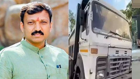 Shiv sena Uddhav Thackeray Group MP Omraje Nimbalkar narrowly escaped Truck accident