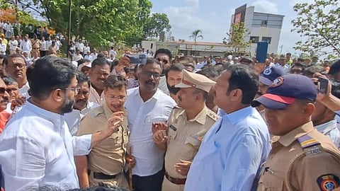 Udayanraje vs Shivendraraje, Satara, Shivendraraje Bhosale, Udayanraje Bhosale, satara krushi utpanna bazar samiti building bhoomipujan