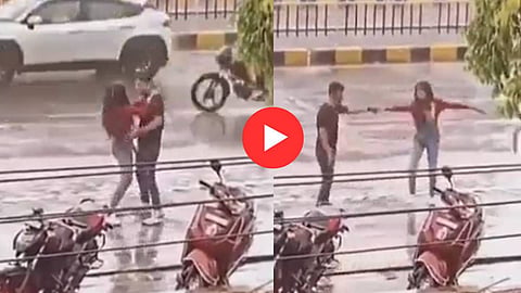 Couple Romantic Dance In Rain Viral Video