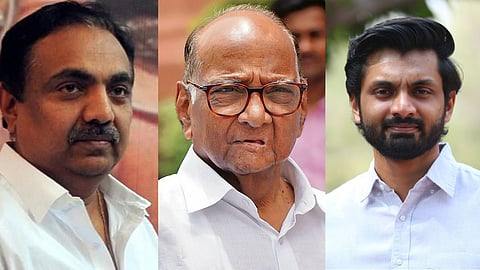 Jayant Patil And Prateek Patil With Sharad Pawar